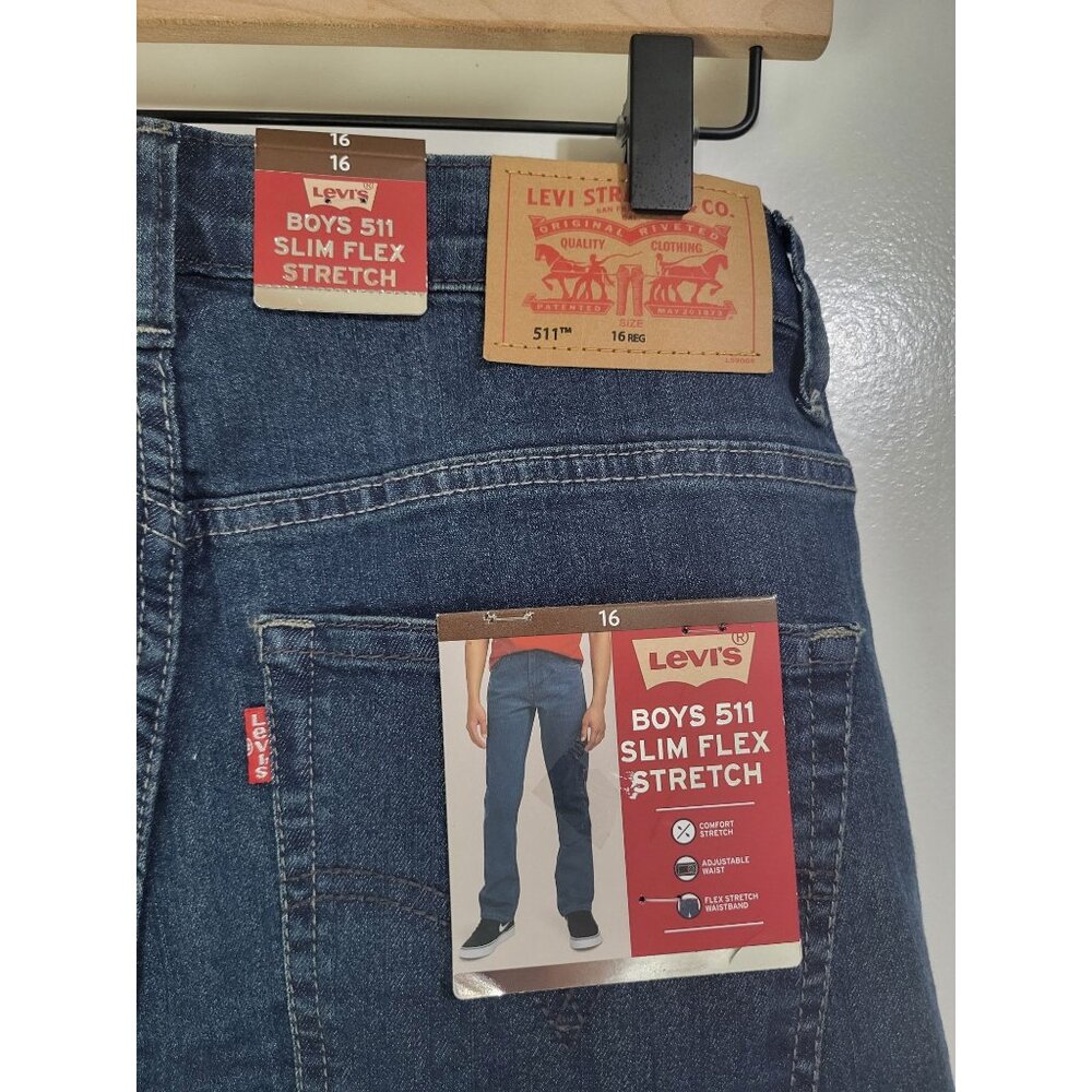 Levi's Boys 511 Slim Flex Stretch Denim Jeans 97E227 Del Rey - Picture 5 of 7